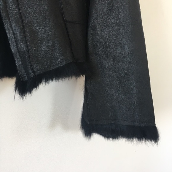 Guess Distressed Patch Leather/Rabbit Fur Women’s - Picture 5 of 8